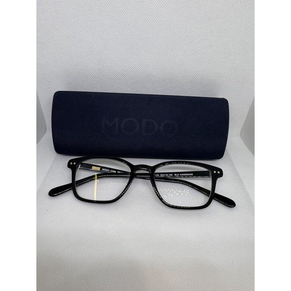 Modo Eyeglasses Frames & Org Case MC036 Black 50-19-150 Plastic Handmade Japan
